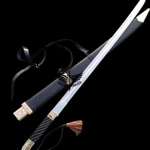 Handgemaakte Paul Chen 1881 Shashka-zwaard cavaleriereplica in J2 stalen mes Collectible historisch zwaard, huwelijksgeschenken cadeau voor bruidsjonkers afbeelding 1