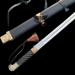 Handgemaakte Paul Chen 1881 Shashka-zwaard cavaleriereplica in J2 stalen mes Collectible historisch zwaard, huwelijksgeschenken cadeau voor bruidsjonkers afbeelding 2