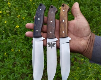 Handmade Hunting skinner knives For Camping\Hunting Carbon Steel knives Walnut wood Handle Groomsmen Gift, Boyfriend Gift Skinner knives