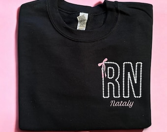Embroidered Nurse Sweatshirt, Nurse Sweatshirt, RN Sweatshirt, Nursing Gift, Nurse Hoodie, New Nurse Gift, Nursing School hoodie, Grad Gift