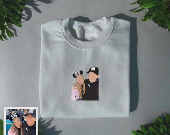 Custom Embroidered Crewneck, Custom Crewneck, Personalized Sweatshirt, Custom Portrait Sweatshirt, Personalized Photo on Crewneck