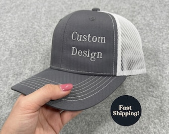 Custom Trucker Hat, 112 Style Hat, Custom Embroidered 6 Panel, Personalized Embroidered Trucker Hat, Snapback Cap, Personalized Hat