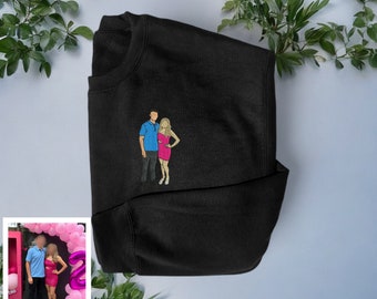 Custom Embroidered Sweatshirts, Custom Sweatshirt, Custom Photo Portrait, Custom Portrait Sweatshirt, Personalized Photo on Crewneck