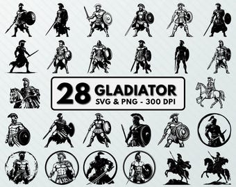 Gladiator SVG PNG-clipart: krijger silhouet vectorkunst (bestanden knippen)