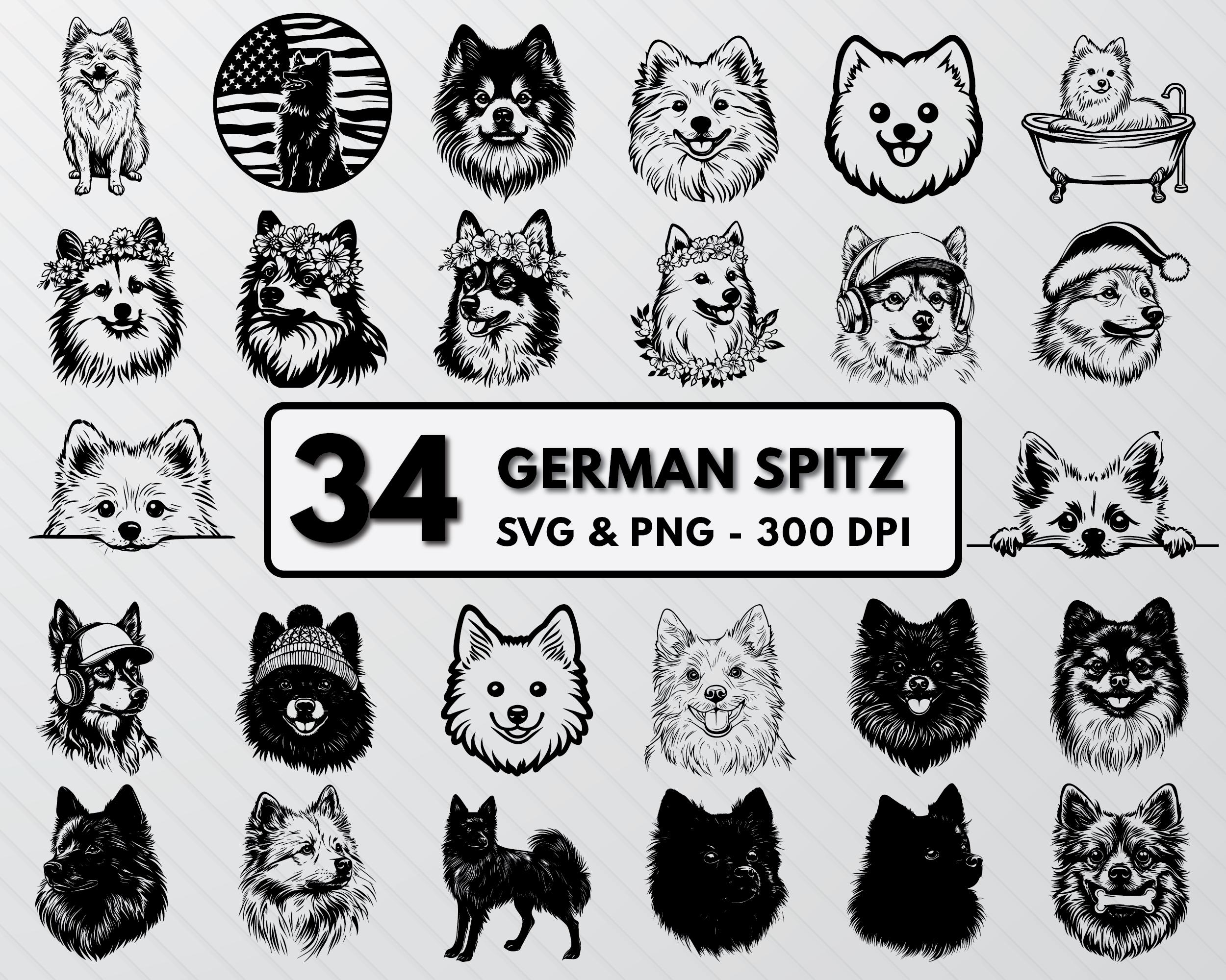 Spitz Icon German Spitz Svg Bundle, German Spitz Dog Silhouette Svg, Dog Breeds ...
