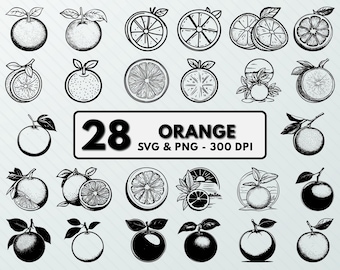 Orange Clipart: Fruit Silhouette Vector Art (SVG, PNG)