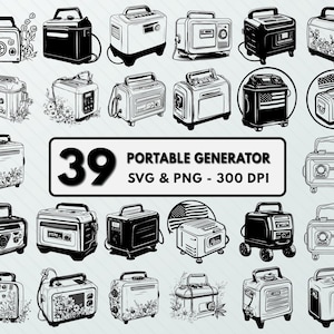 Generador portátil SVG/PNG, Generador portátil Clipart, Generador portátil Silueta, Vector, Calcomanía, Generador portátil Archivo de corte Cricut Set
