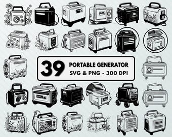 Generador portátil (imágenes prediseñadas): archivos SVG, PNG, siluetas, vectores y calcomanías.