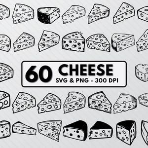 Cheese Silhouette SVG Bundle: Clipart, Vector, Decal Designs (Digital Download)