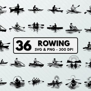 Rowing SVG Bundle: Oar, Kayak, Paddle Clipart (PNG, Vector)