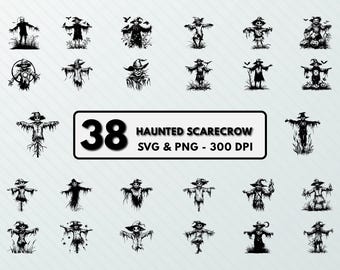 Haunted Scarecrow Clipart: Vector Art, SVG, PNG (300 DPI)