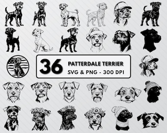 Patterdale Terrier SVG Bundle: Dog Breed Clipart (PNG, Cricut)