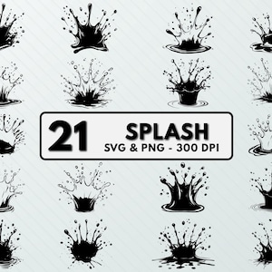 Water Splash Svg Png, Splash Clipart, Water Splash Silhouette, Decal, Splash Vector Art, Splash Outline, Design, Splash Cut File For Circuit