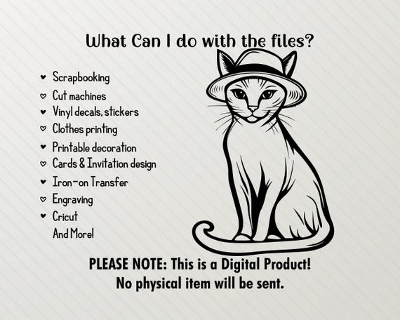 Thai Lilac Cat Svg Bundle, Thai Lilac Cat Silhouette, Cat Line Art