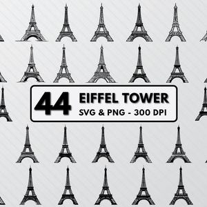 Eiffel Tower Silhouette Svg, Eiffel Tower Svg Bundle Set, Tower Png Clipart, Eiffel Tower Outline Decal, Tower Vector Cricut, Couple Svg Png