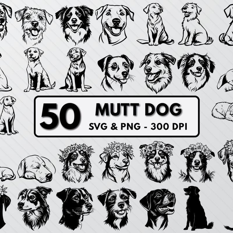 Black Mutt Svg - Etsy