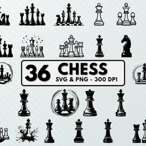 Chess Bundle Svg Png, Chess Clipart, Chess Silhouette, Chess Decal, Chess Vector Art, Chess Outline Designs, Chess Pieces Cut Files Circuit