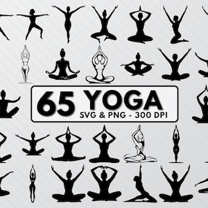 Yoga Pose Silhouette, Women Yoga Svg Bundle, Yoga Clipart, Yoga Png Outlines, Yoga Decal, Yoga Icon, Yoga Vector Art, Yoga Cut Files Cricut