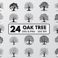 Oak SVG, Oak DXF, Oak PNG, Oak Clipart, Oak Cut File | Instant Download ...