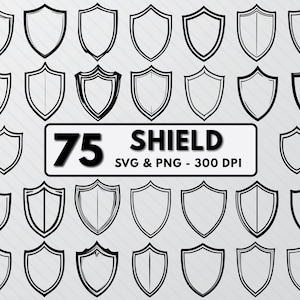 Shield Silhouette Svg, Shield Shape Svg Bundle Set, Shield Png, Shield Clipart, Shield Outline, Black Shield Icon Png, Shield Decal Cut File