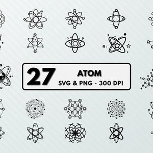 Atom Outline Sticker Atom Clipart: Silhouette Vector Decal, Icon Logos (SVG, PNG) - Etsy
