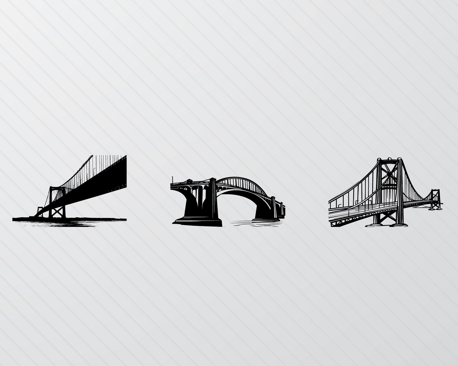 Bridge SVG Bundle: Silhouette Art, Clipart, Vector (digital Download ...
