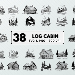 Log Cabin Png Svg, Log Cabin Clipart, Log Cabin Silhouette, Log Cabin Vector, Log Cabin Cut file,  Log Cabin Cricut, Log Cabin Decal Designs