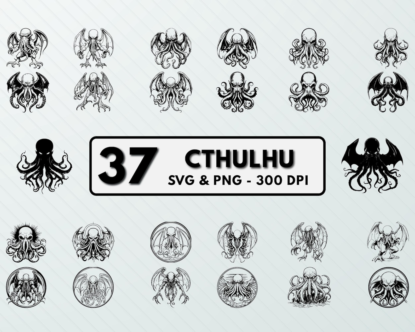 Cthulhu Clipart: SVG, PNG, Vector Art Designs (digital Download) - Etsy