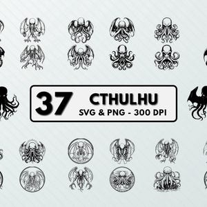 Cthulhu Clipart: SVG, PNG, Vektor Art Designs (digitaler Download)