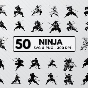SVG-bundel Ninja Silhouette: clipart, contouren, sticker (png, vector)