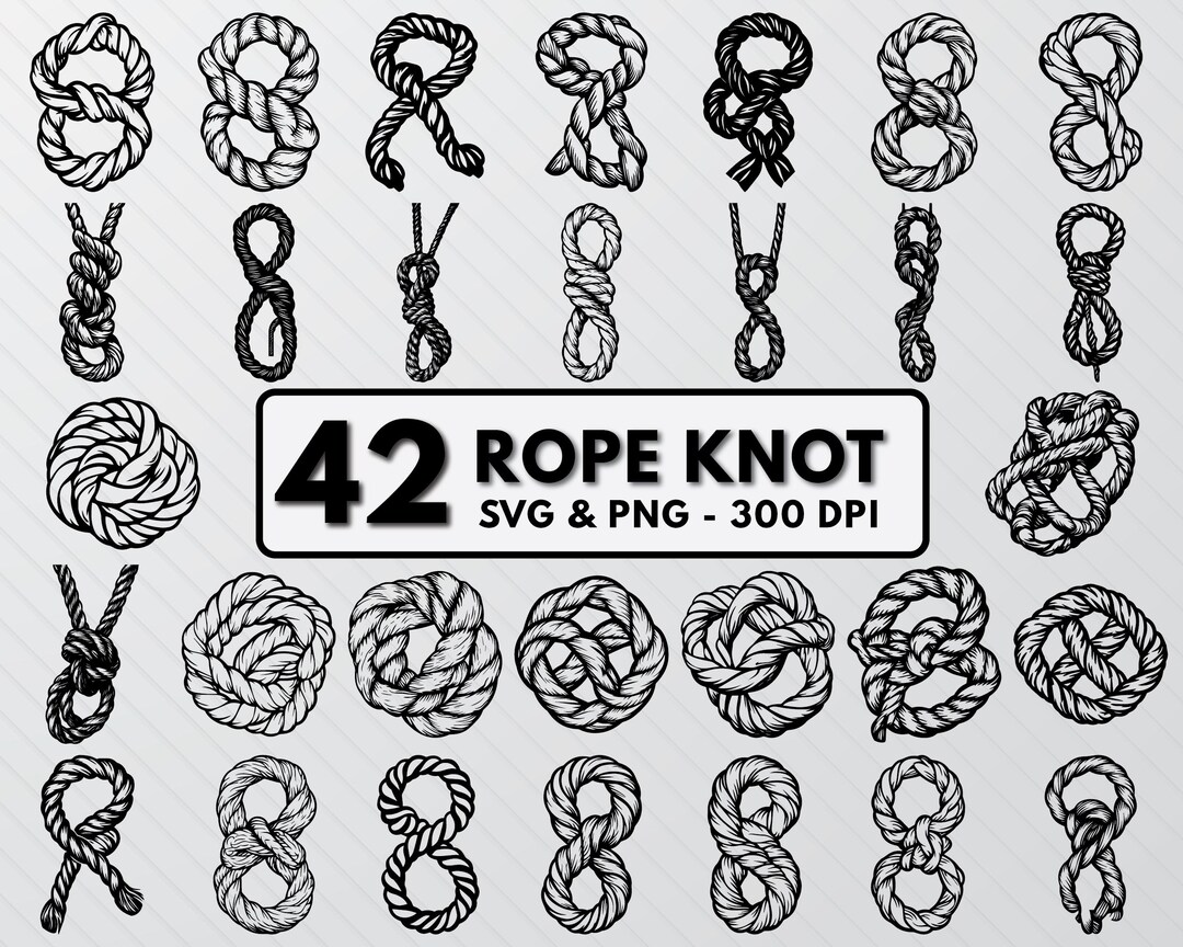 Rope Knot Silhouette Svg, Rope Knot Svg Bundle Cut Files, Rope Knot Png ...
