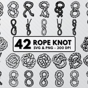 Rope Knot SVG Bundle: Silhouette Clipart, Decal Vector (PNG, SVG)