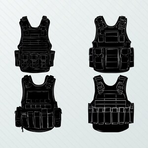 Bulletproof Vest Clipart: SVG PNG Bundle, Decal Vector (digital ...