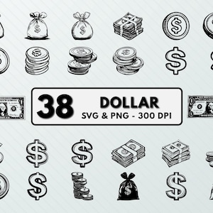 Dollar Sign Clipart: Money Vector Art, SVG, PNG Files