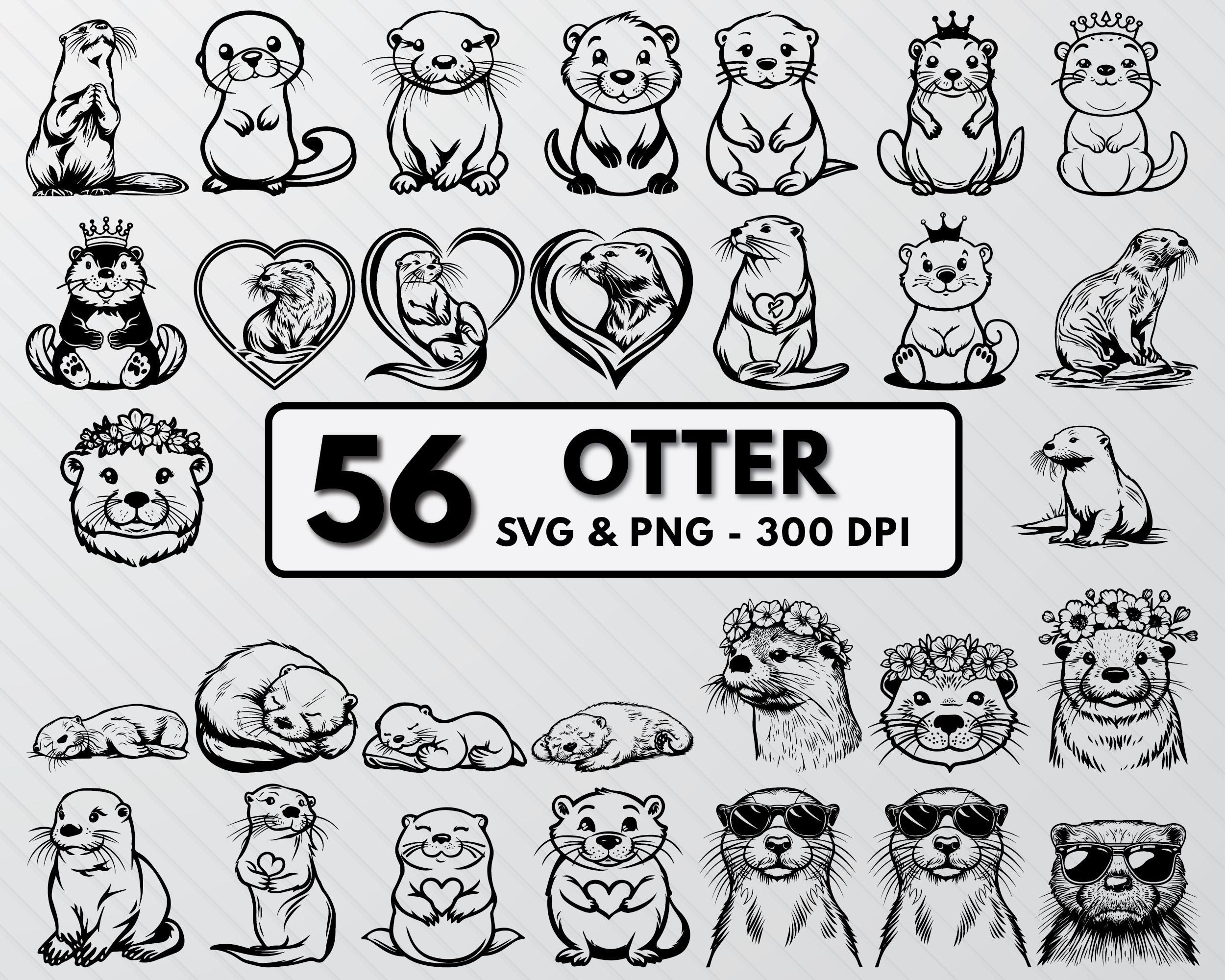 カワウソのシルエット SVG バンドル: ベクターアート、クリップアート