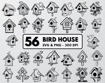 Bird House SVG Bundle: Silhouette Clipart (PNG, Cricut)