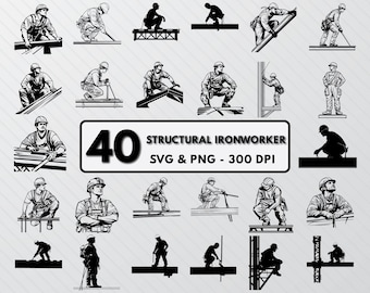 Ironworker Silhouette: Labor Cut Files for Cricut (SVG, PNG)