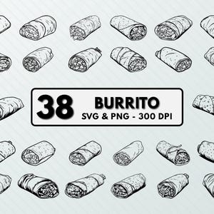 Burrito Svg Png Bundle, Burrito Clipart, Burrito Silhouette, Burrito Vector, Burrito Cut File, Burrito Cricut, Burrito Outline Burrito Decal