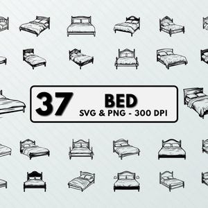 Bed Svg Png, Bed Clipart, Bed Silhouette, Bed Vector, Bed Decal, Bed Cut file, Cricut, Bed Outline, Bed Design, Bed Icon, Bed Line art files
