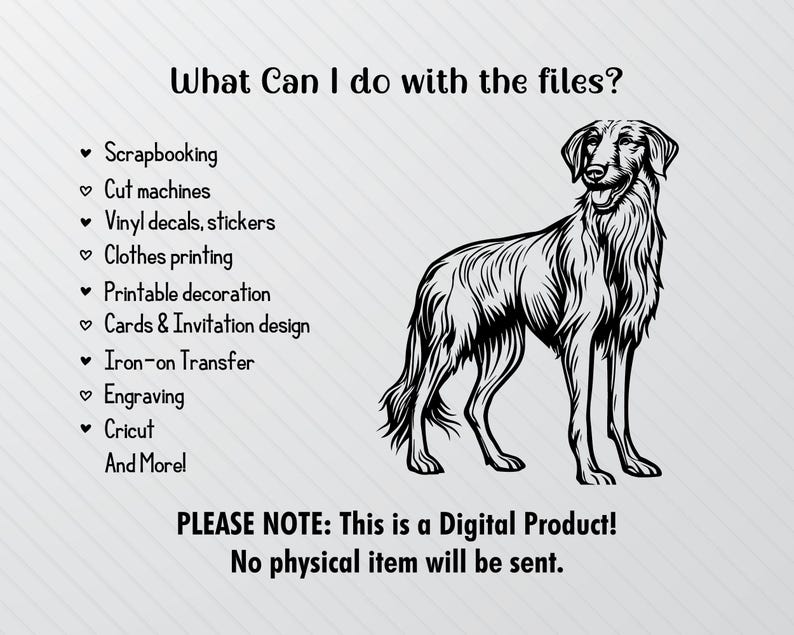 Irish Wolfhound SVG Bundle: Dog Silhouette Clipart (PNG, Vector) - Etsy