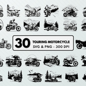 Touring Motorcycle Svg Png Bundle, Motorcycle Clipart, Motorcycle Silhouette, Motorcycles Decal, Vector, Outline, Designs, Cut Files Circuit