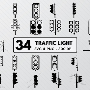 Traffic Light SVG Bundle: Signal Clipart, Decal Icon (PNG, Cricut)