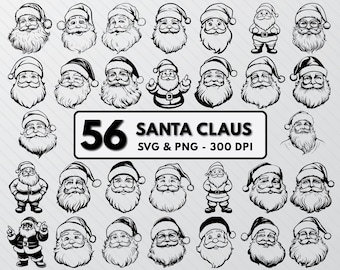 Santa Claus Silhouette Vector Art: SVG, PNG Cut Files