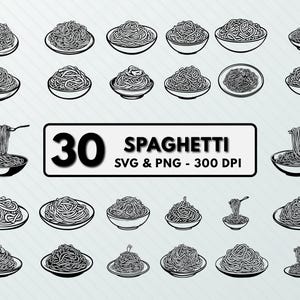 Spaghetti SVG PNG Bundle: Clipart, Silhouette, Vector Cut Files