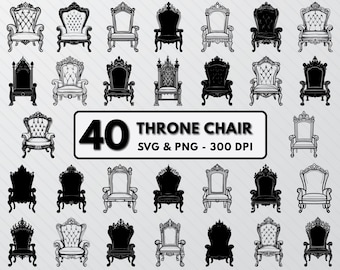 Royal Throne Chair Clipart: King Chair SVG, PNG, Vector