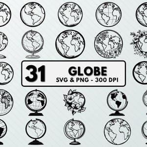 Globus SVG, Globus Clipart, Globus Silhouette, Globus Clipart, Globus Kontur, Globus Designs, Globus Cut-Datei, Globus Stromkreis