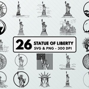 Statue of Liberty SVG Bundle: Clipart, Silhouette, Vector Art