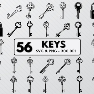 Key Silhouette Svg Cut File, Keys Svg, House Keys Clipart, Car Keys Png Decal for Cricut, Key Vector Art, Keys Set, Key Designs, Keys Icon