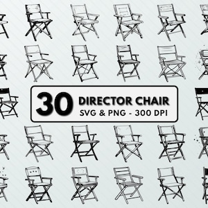 Director Chair Svg Png, Director Chair Clipart, Director Chair Silhouette, Decal, Chair Vector Art, Outline, Designs, Cut Files For Cricut