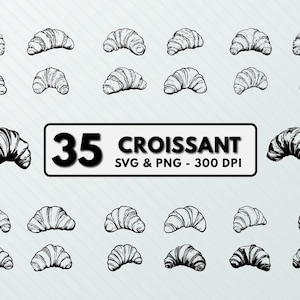 Croissant Svg Png, Croissant Clipart, Croissant Silhouette, Croissant Vector, Decal, Cut files, Cricut, Outline, Designs, Icon, Colibri logo